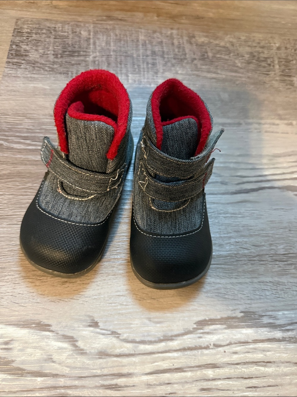 See Kai Run Gray and Red Toddler Winter Boots